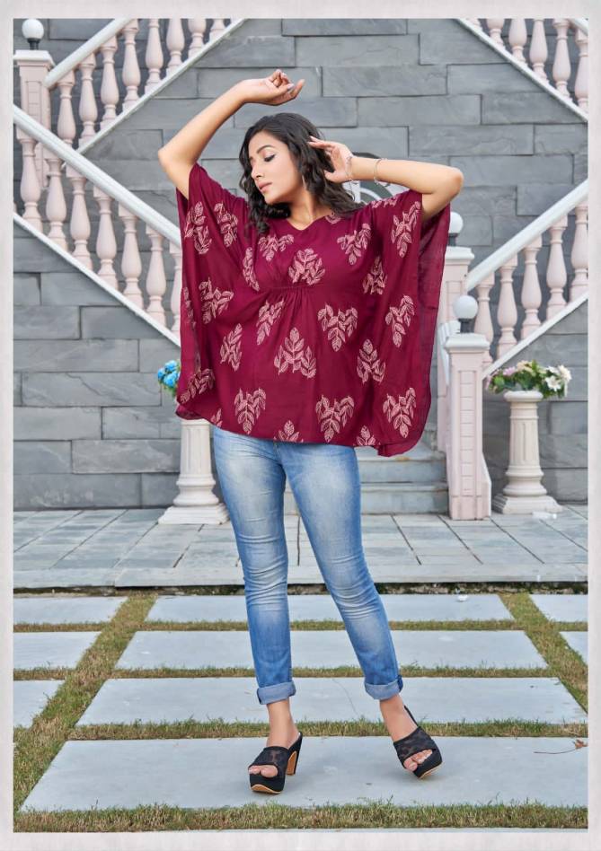 TIPS TOPS KAFTAN 2 Fancy Rayon Printed Wholesale Top Collection